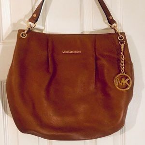 Michael Kors Adjustable Gold & Brown Leather Purse